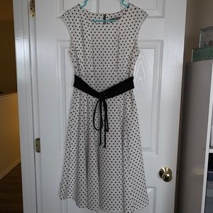 Black and White Polka Dot Flare Dress